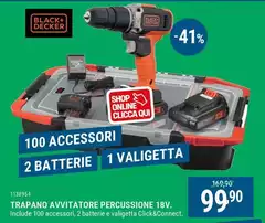Black & Decker Trapano Avvitatore Percussione 18v Black & Decker Trapano Avvitatore Percussione 18v