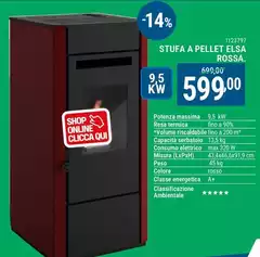 Stufa A Pellet Elsa Rossa Stufa A Pellet Elsa Rossa