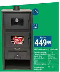 Stufa A Legna Anya Con Forno 