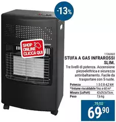 Zephir - Stufa A Gas Infrarossi Slim Zephir - Stufa A Gas Infrarossi Slim