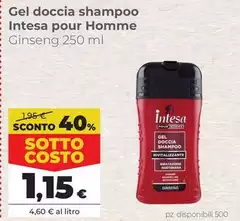 Intesa - Gel Doccia Shampoo Pour Homme Ginseng