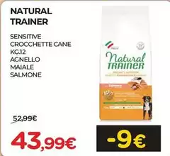 Natural Trainer - Sensitive Crocchette Cane Kg.12 Agnello Maiale Salmone