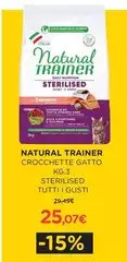 Natural Trainer -  Crocchette Gatto Kg.3 Sterilised Tutti I Gusti