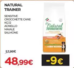 Natural Trainer - Sensitive Crocchette Cane Kg.12 Agnello Maiale Salmone