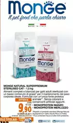 Monge - Natural Superpremium Sterilisco Cat Monge - Natural Superpremium Sterilisco Cat