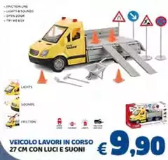 Veicolo Lavoro In Corso 27 Cm Con Luci E Suoni