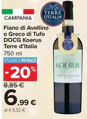 Terre D'Italia - Fiano Di Avellino O Greco Di Tufo DOCG Koerus Terre D'Italia - Fiano Di Avellino O Greco Di Tufo DOCG Koerus