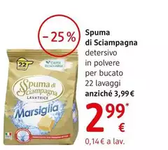Spuma Di Sciampagna - Detersivo In Polvere Marsiglia 22 Lavaggi Spuma Di Sciampagna - Detersivo In Polvere Marsiglia 22 Lavaggi