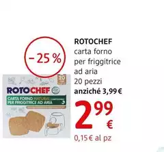 Rotochef - Carta Forno Per Friggitrice Ad Aria 20 Pezzi Rotochef - Carta Forno Per Friggitrice Ad Aria 20 Pezzi