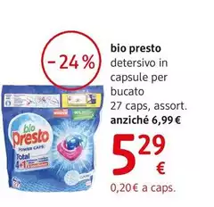 Bio Presto - Detersivo In Capsule Per Bucato 27 Caps, Assort. Bio Presto - Detersivo In Capsule Per Bucato 27 Caps, Assort.