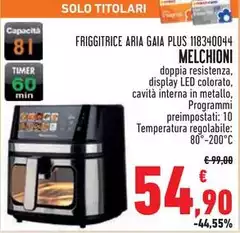 Melchioni - Friggitrice Aria Gaia Plus 118340044 Melchioni - Friggitrice Aria Gaia Plus 118340044
