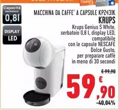 Nescafé - Krups Macchina Da Caffe' A Capsule Nescafé - Krups Macchina Da Caffe' A Capsule