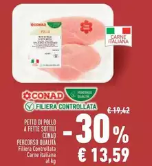 Conad - Petto Di Pollo A Fette Sottili Percorso Qualità Conad - Petto Di Pollo A Fette Sottili Percorso Qualità