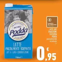 Podda - Latte UHT Parzialmente Scremato Podda - Latte UHT Parzialmente Scremato