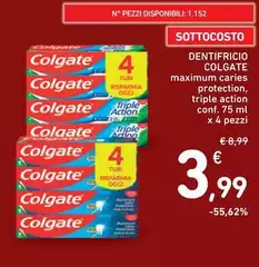 Colgate - Dentifricio Maximum Caries Protection, Triple Action Con Colgate - Dentifricio Maximum Caries Protection, Triple Action Con