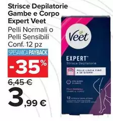 Veet - Strisce Depilatorie Gambe E Corpo Expert Veet - Strisce Depilatorie Gambe E Corpo Expert