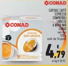 Conad - Capsule Caffè Espresso Compatibili Lavazza A Mobo Mio Conad - Capsule Caffè Espresso Compatibili Lavazza A Mobo Mio