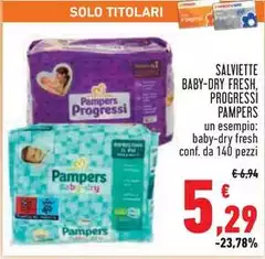 Pampers - Salviette Baby-Dry Fresh, Progressi Pampers - Salviette Baby-Dry Fresh, Progressi