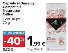 Cellini - Capsule Al Ginseng Compatibili Nespresso