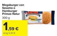 Primae natur - Megaburger Con Sesamo O Hamburger Primae natur - Megaburger Con Sesamo O Hamburger