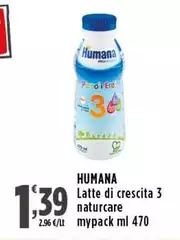 Humana - Latte Di Crescita 3 Naturcare Mypack