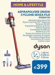 Dyson - Aspirapolvere Origin Cyclone Senza Filo V10 Dyson - Aspirapolvere Origin Cyclone Senza Filo V10