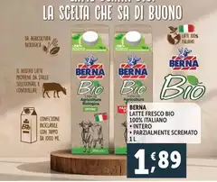 Berna - Latte Fresco Bio 100% Italiano Intero Berna - Latte Fresco Bio 100% Italiano Intero