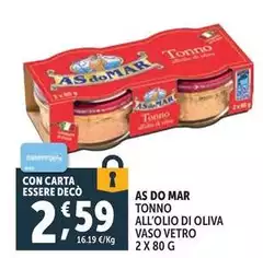 As Do Mar - Tonno All'Olio Di Oliva Vaso Vetro As Do Mar - Tonno All'Olio Di Oliva Vaso Vetro