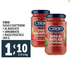 Cirio - Sugo E Datterini Al Basilico
