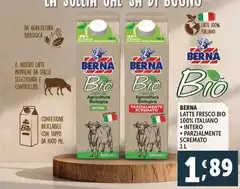 Berna - Latte Fresco Bio 100% Italiano Berna - Latte Fresco Bio 100% Italiano