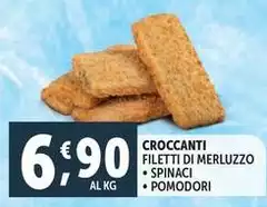 Croccanti Filetti Di Merluzzo Spinaci/Pomodori Croccanti Filetti Di Merluzzo Spinaci/Pomodori