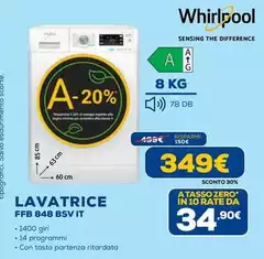 Whirlpool - FFB 848 BSW IT Lavatrice