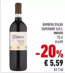 Miniato - Barbera D'Alba Superiore D.O.C. Miniato - Barbera D'Alba Superiore D.O.C.