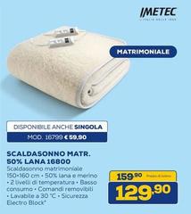 Imetec - Scaldasonno Matr. 50% Lana 16800