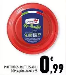 Dopla - Piatti Rossi Riutilizzabili Dopla - Piatti Rossi Riutilizzabili