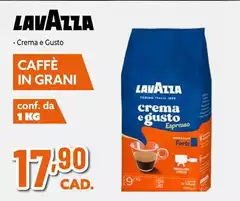 Lavazza - Crema E Gusto Caffe In Grani Conf. Da 1 Kg Lavazza - Crema E Gusto Caffe In Grani Conf. Da 1 Kg