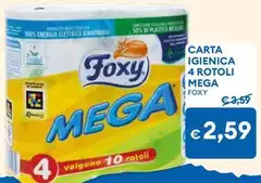 Foxy - Carta Igienica 4 Rotoli Mega Foxy - Carta Igienica 4 Rotoli Mega