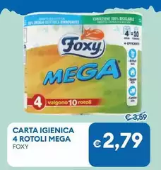 Foxy - Carta Igienica 4 Rotoli Mega Foxy - Carta Igienica 4 Rotoli Mega
