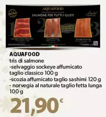 Aquafood - Tris Di Salmone Selvaggio Sockeye Affumicato Taglio Classico Aquafood - Tris Di Salmone Selvaggio Sockeye Affumicato Taglio Classico