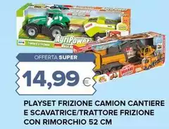 Playset Frizione Camion Cantiere E Scavatrice/Trattore Frizione Con Rimorchio 52 Cm Playset Frizione Camion Cantiere E Scavatrice/Trattore Frizione Con Rimorchio 52 Cm