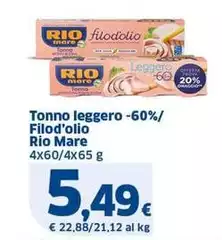 Rio Mare - Tonno Leggero - 60%/ Filod'olio Rio Mare - Tonno Leggero - 60%/ Filod'olio