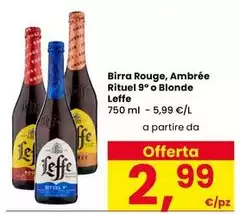 Leffe - Birra Rouge, Ambrée Rituel 9° O Blonde Leffe - Birra Rouge, Ambrée Rituel 9° O Blonde