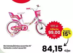 Bici Bimbo/bimba Assortite 16" Fantasie E Colori Assortiti