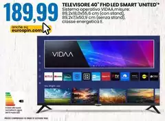 United - Televisore 40" Fhd Led Smart United - Televisore 40" Fhd Led Smart
