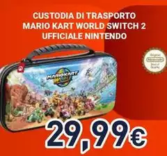Nintendo - Custodia Di Trasporto Mario Kart World Switch 2 Ufficiale Nintendo - Custodia Di Trasporto Mario Kart World Switch 2 Ufficiale