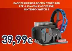 Base Di Ricarica Dock'N Store Rgb Per 4 Joy-Con E Accessori Nintendo Switch 2 Base Di Ricarica Dock'N Store Rgb Per 4 Joy-Con E Accessori Nintendo Switch 2