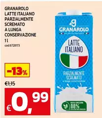 Granarolo - Latte Italiano Parzialmente Scremato A Lunga Conservazione Granarolo - Latte Italiano Parzialmente Scremato A Lunga Conservazione