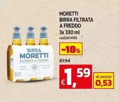 Moretti - Birra Filtrata A Freddo Moretti - Birra Filtrata A Freddo