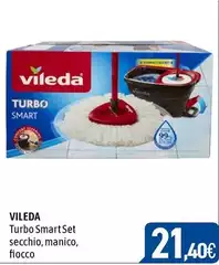 Vileda - Turbo Smart Set Secchio, Manico, Fiocco