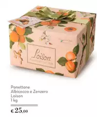 Loison pasticceri dal 1938 - Panettone Albicocca E Zenzero Loison pasticceri dal 1938 - Panettone Albicocca E Zenzero